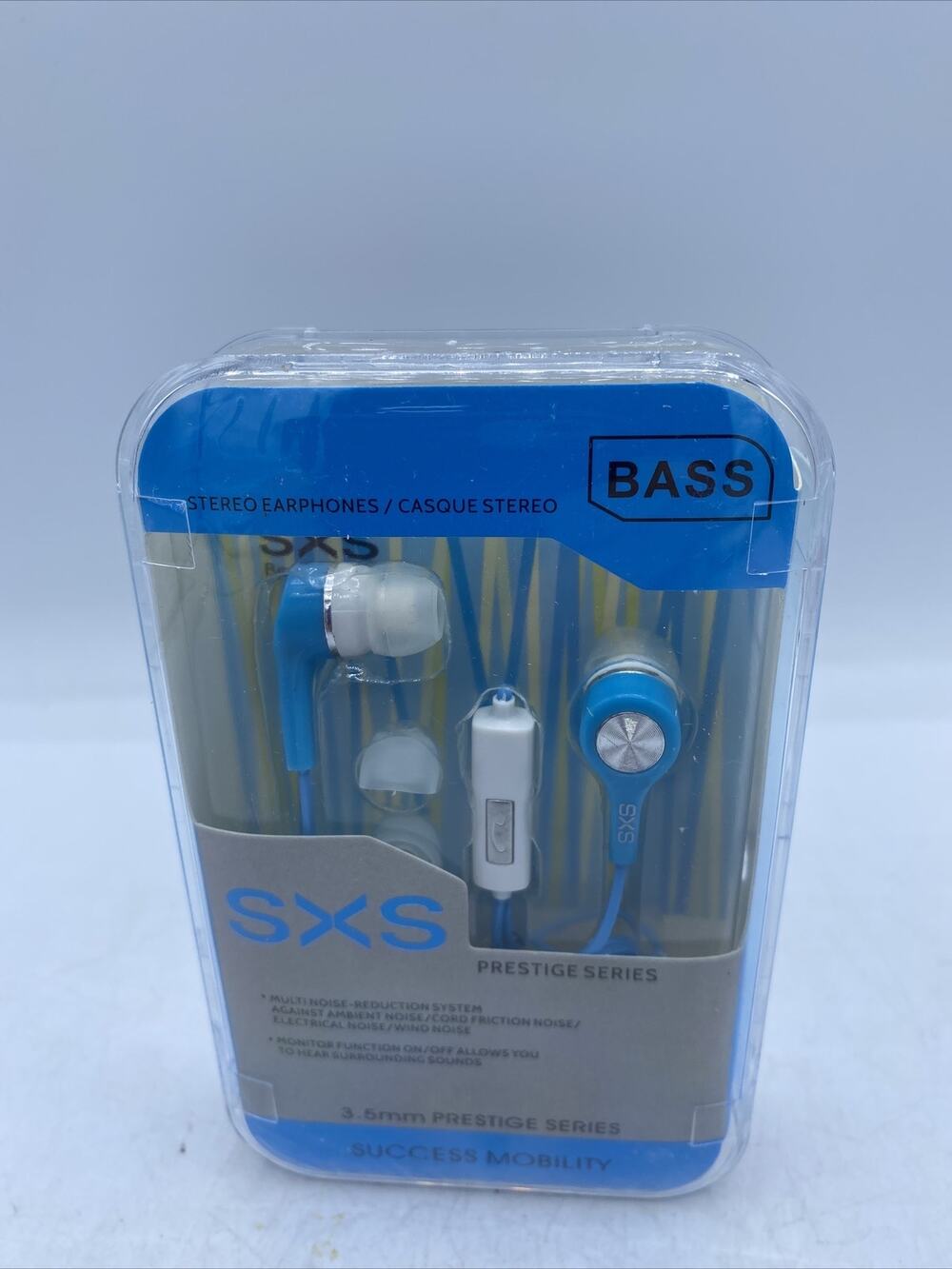 NEW Blue SXS Bass Stereo Earbuds Headphones 3.5mm w/ Success Mobility